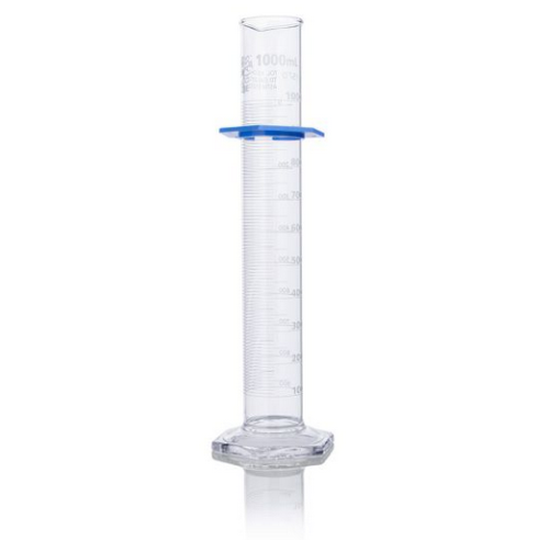 Cylinder, Graduated, Globe Glass, 1000 mL, Class A, To Deliver (TD), Dual Graduations, ASTM E1272,  EA, Globe Scientific, 8301000