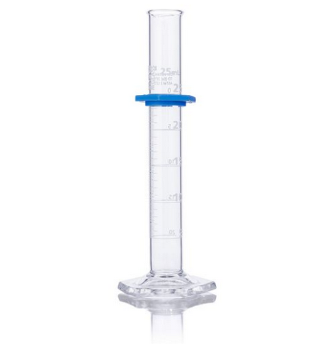 Cylinder, Graduated, Globe Glass, 25 mL, Class B, To Deliver (TD), Dual Graduations, ASTM E1272,  24/CS, Globe Scientific, 8330025