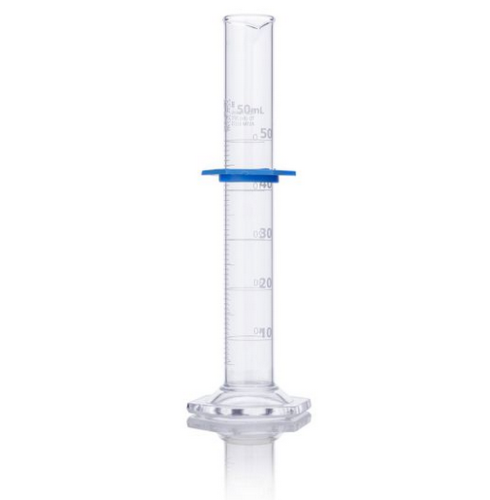 Cylinder, Graduated, Globe Glass, 50 mL, Class B, To Deliver (TD), Dual Graduations, ASTM E1272,  24/CS, Globe Scientific, 8330050
