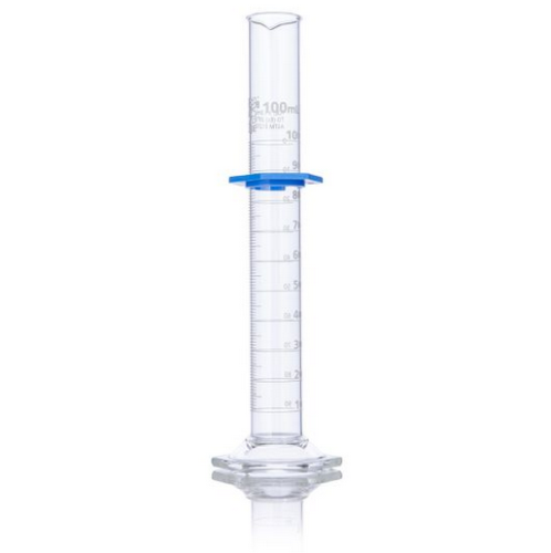 Cylinder, Graduated, Globe Glass, 100 mL, Class B, To Deliver (TD), Dual Graduations, ASTM E1272,  24/CS, Globe Scientific, 8330100