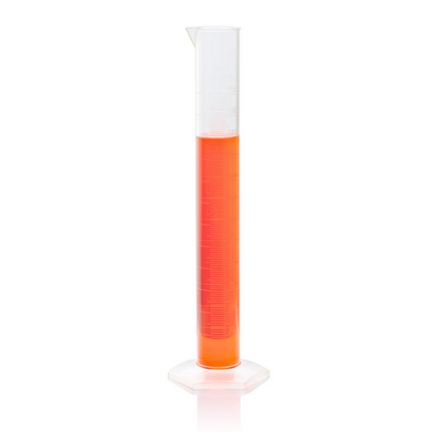 Cylinder, Measuring, Diamond Essentials, Class B, PMP, Molded Graduations, Tall Form, 250 mL, 12/CS,  Globe Scientific, 3703-250