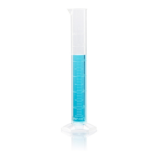 Cylinder, Measuring, Diamond Essentials, Class B, PMP, Molded Graduations, Tall Form, 50 mL, 18/CS, Globe Scientific, 3703-50