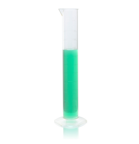 Cylinder, Measuring, Diamond Essentials, Class B, PMP, Molded Graduations, Tall Form, 500 mL, 8/CS, Globe Scientific, 3703-500