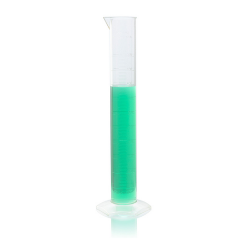 Cylinder, Measuring, Diamond Essentials, Class A, PMP, Molded Graduations, Tall Form, 500 mL, EA, Globe Scientific, 3705-500