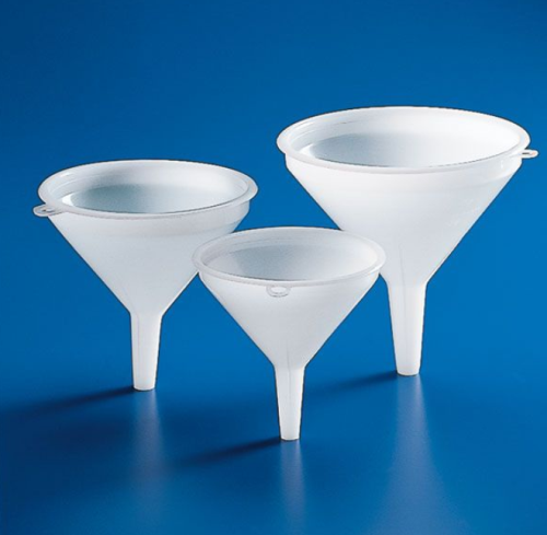 Funnel, General Purpose, High-Density Polyethylene (HDPE), 250 mm, 4000 mL, 5/PK, Globe Scientific, 600177