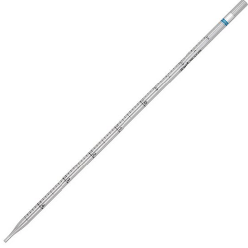 Pipette, Serological, 5 mL, Polystyrene (PS), Standard Tip, 342 mm, STERILE, Blue Band, Individually Wrapped, 200/CS (in 4 Bags of 50), Globe Scientific, 1742
