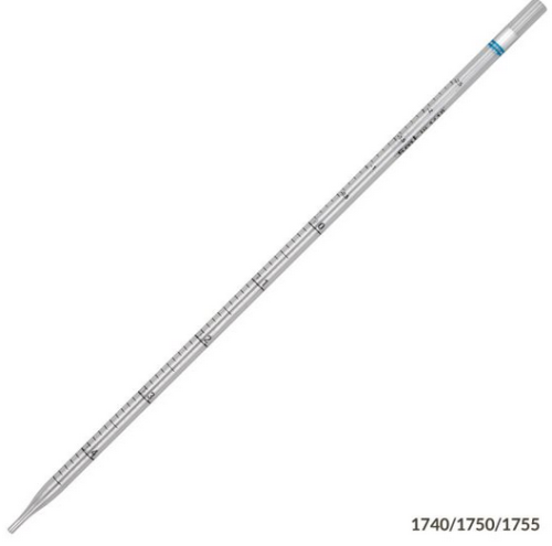 Pipette, Serological, 5 mL, Polystyrene (PS), Standard Tip, 342 mm, STERILE, Blue Band, 375/CS (15 PKs of 25), Globe Scientific, 1750