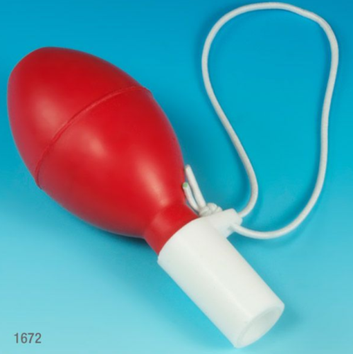 Pipette Filler, Universal Safety Pipette Bulb, Synthetic Rubber and Silicone, Red, 100/CS, Globe Scientific, 1672