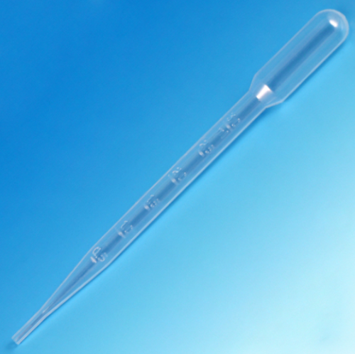 Transfer Pipet, 7.0 mL, Large Bulb, Graduated to 3 mL, 155 mm, 5000/CS (10 Dispenser PKs of 500), Globe Scientific, 135030