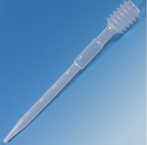 Transfer Pipet, 15.0 mL, Bellows, Graduated to 5 mL, 1200/CS (12 PKs of 100), Globe Scientific, 138005