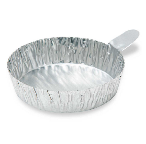 Aluminum Dish, 60 mm, 1.3 g (40 mL), Crimped Side with Tab, 1000/CS (10 PKs of 100), Globe Scientific, 8306