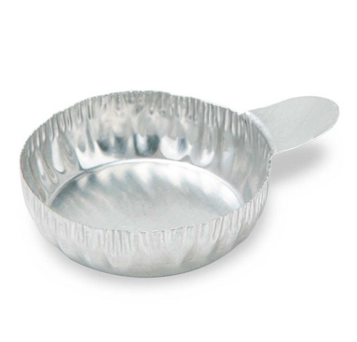 Aluminum Dish, 30 mm, 0.3 g (8 mL), Crimped Side with Tab, 5000/CS (10 PKs of 500), Globe Scientific, 8309