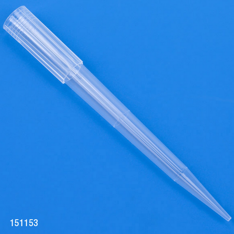 Pipette Tip, 100 - 1250 microliter, Certified, Universal, Graduated, Natural, 84 mm, Extended Length, 4800/CS (10 Boxes of 5 Refill Plates of 96), Globe Scientific, 151153RF