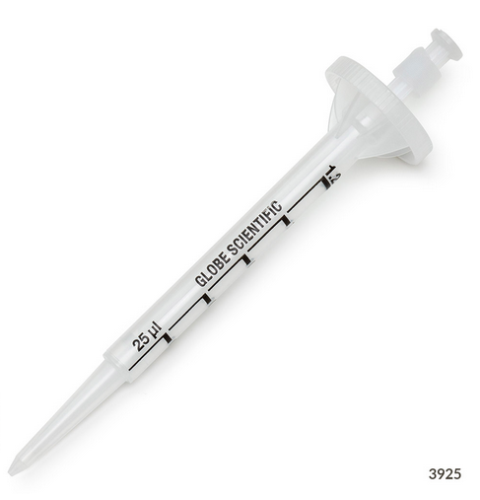 Diamond RV-Pette PRO Dispenser Tip for Repeat Volume Pipettors, Certified, Sterile, Individually Wrapped, 1.25 mL, 1600/CS, Globe Scientific, 3925S