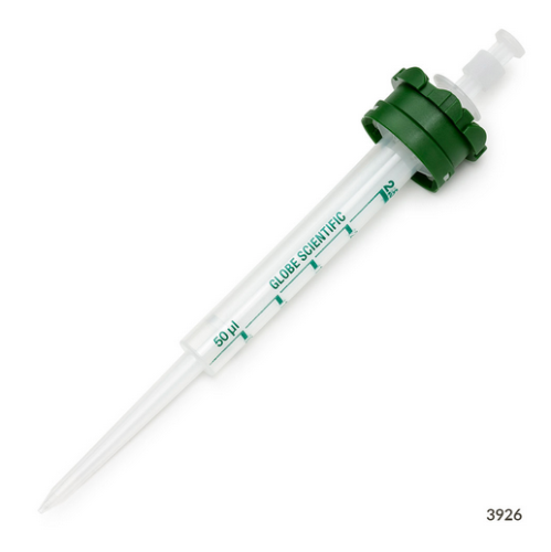 Diamond RV-Pette PRO Dispenser Tip for Repeat Volume Pipettors, Certified, Sterile, Individually Wrapped, 2.5 mL, 1600/CS, Globe Scientific, 3926S