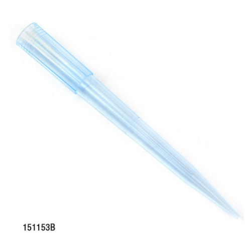 Pipette Tip, 100 - 1250 microliter, Certified, Universal, Graduated, Blue, 84 mm, Extended Length, 10000/CS (10 Stand-Up Resealable Bags of 1000), Globe Scientific, 151153B