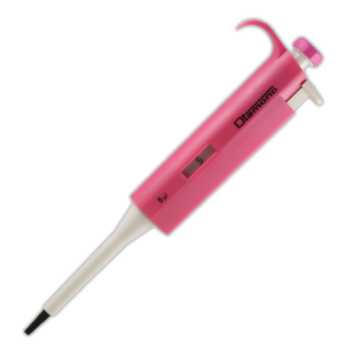 Pipette, Diamond, Fixed Volume, 5 microliter, Pink, Globe Scientific, 3302-5