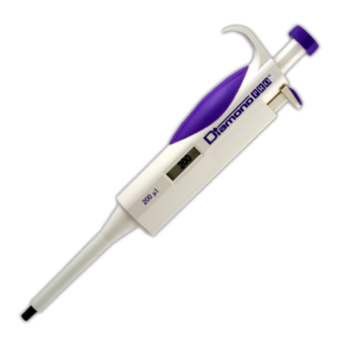 Pipette, Diamond PRO, Fixed Volume, 200 microliter, Lavender, Globe Scientific, 3312-200