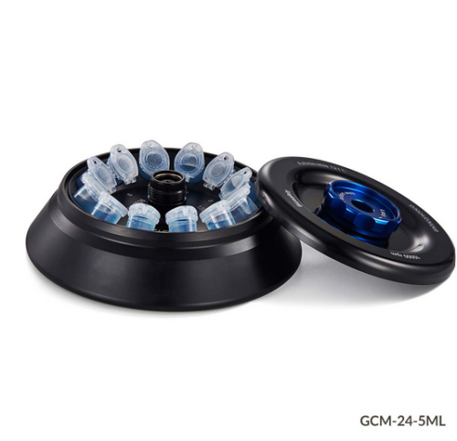 Rotor with Lid, for Use with GCM-24 Series High Speed Micro Centrifuges, Aluminum Alloy, Fixing Clips and O-Ring, 15000 rpm Maximum, 12-Place for 5 mL Conical Bottom Tubes, Globe Scientific, GCM-24-5ML