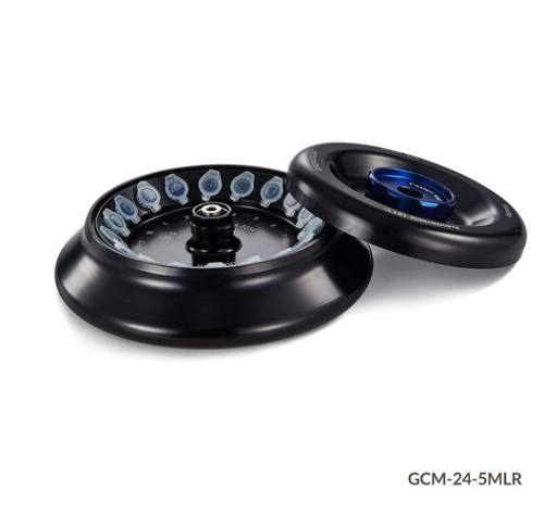 Rotor with Lid, for Use with GCM-24 Series High Speed Micro Centrifuges, Aluminum Alloy, Fixing Clips and O-Ring, 15000 rpm Maximum, 18-Place for 5 mL Round Bottom Tubes, Globe Scientific, GCM-24-5MLR