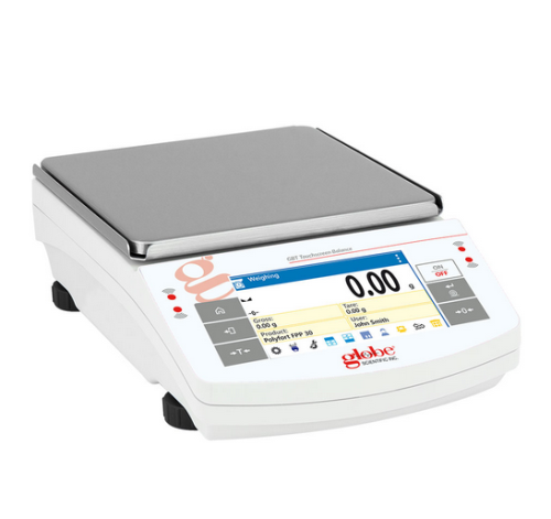 Balance, Precision, Touchscreen, 8100 g x 0.01 g, Internal Calibration, 100-240 V, 50-60 Hz, Includes ISO/IEC 17025:2017 Calibration Certificate, Globe Scientific, GBT-8102C-CT