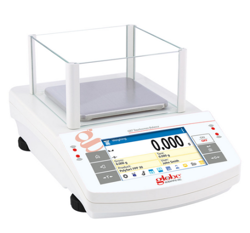 Balance, Precision, 600 g x 1 mg, Internal Calibration, 100-240 V, 50-60 Hz, External Batteries, Includes ISO/IEC 17025:2017 Calibration Certificate, Globe Scientific, GBA-603C-CT