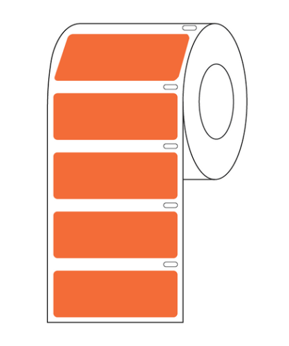 Label Roll, Cryo, Direct Thermal, 51 x 19 mm, for Large Tubes, Racks and Boxes, Orange, 500/PK, Globe Scientific, LTC-51X19N