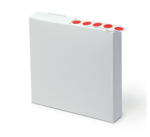 Label Rolls, Cryo, 9.5 mm Dots, for 0.5 - 1.5 mL Tubes, Red, 1000/PK, Globe Scientific, LCR-95R