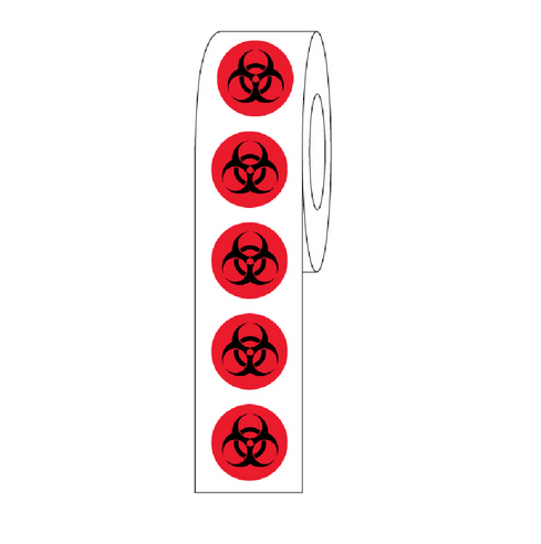 Label Rolls, Cryo, 9.5 mm, Biohazard Dots, 1000/PK, Globe Scientific, LCR-95BIO