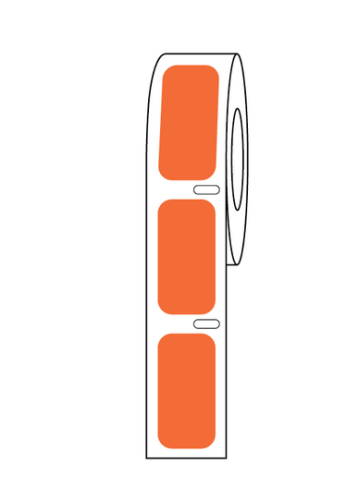 Label Roll, Cryo, Direct Thermal, 27 x 13 mm, for Cryogenic Vials, Orange, 1000/PK, Globe Scientific, LTC-27X13N