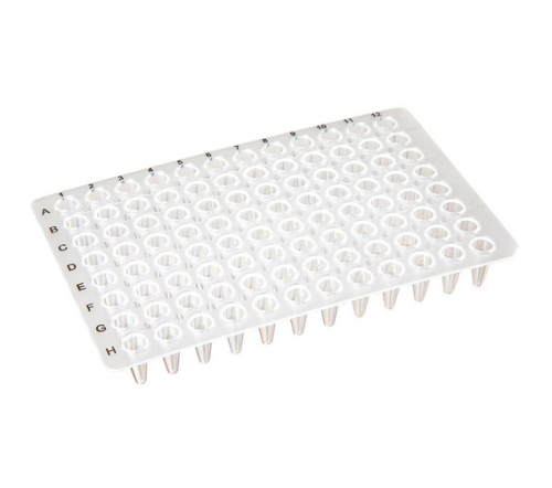 0.1 mL 96-Well PCR Plate, Low-Profile, No Skirt, Clear, 100/CS, Globe Scientific, PCR-NS-01