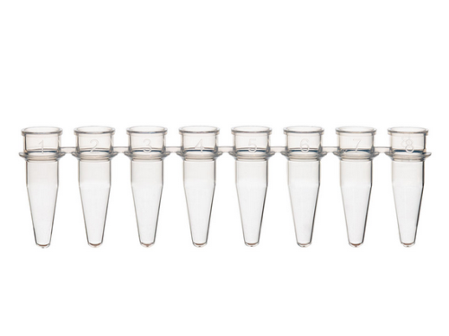 0.2 mL 8-Strip Tubes, No Caps, Natural, 1250/CS, Globe Scientific, PCR-02S