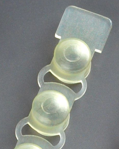 Cap Strip, PP, Yellow, 8 Caps/Strip, 125 Strips/Unit (For use with # 110575, Tube Strip), 125/PK, Globe Scientific, 110578Y
