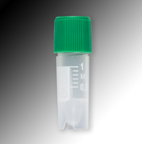 Sample Tube, 1.2 mL, External Threads, Polypropylene (PP), White Graduations & Marking Area, Conical Bottom, Self-Standing (Caps Sold Separately), 1000/CS Total, Globe Scientific, 6050