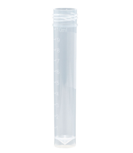 Transport Tube, 10 mL, Polypropylene (PP), Self-Standing, No Screwcap, Molded Graduations, 250/Bag, 1000/CS Total, Globe Scientific, 6102-TUBE
