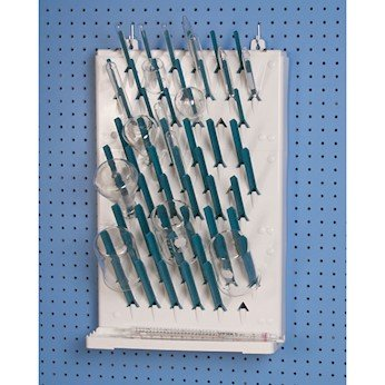 Lab-Aire II Glassware Rack Wall Mount, 3-tier, 14.75 x 5 x 23.4 in., 57 Pegs, Bel Art Products, F18933-0013