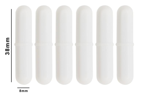 Spin Bar, Teflon, Octagonal, 1-1/2 x 5/16 in., White, 6/PK, Bel Art Products, F37157-0015