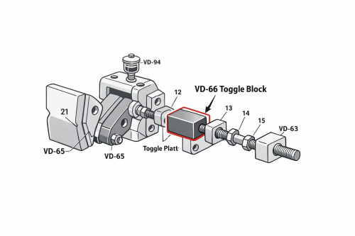 Toggle Block for Model VD Chipmunk Jaw Crusher, Bico Inc, VD-66