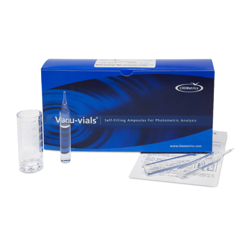 Iron, Total, Vacu-vials Instrumental Kit, 30 Tests, 0-2.50 ppm, Chemetrics, Inc., K-6023  8, UN1760, PG II
