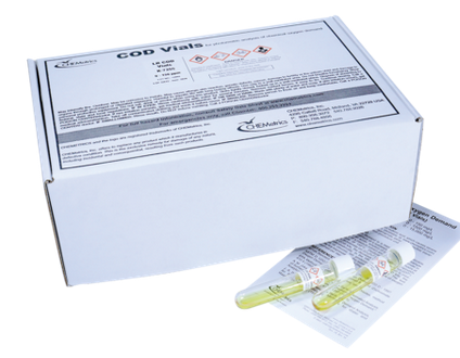 Chemical Oxygen Demand (COD) Test Kit, Instrumental Colorimetric Analysis, 0-1,500 ppm, Dichromate Reactor Digestion Method (Mercury Free Vials), Chemetrics, Inc., K-7366