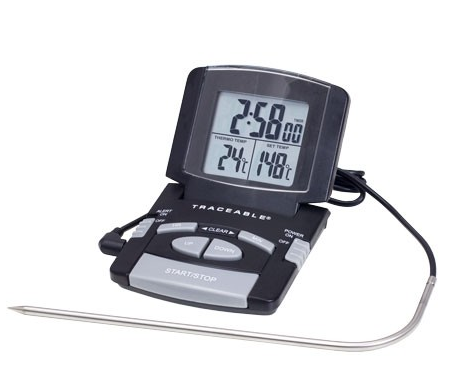 Traceable Alarm Thermometer / Alarm Timer, Display Shows Time, Current Temp and Alarm Temp Setting, Antylia, 4147