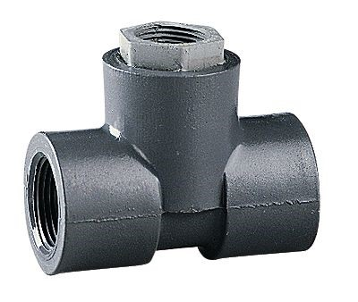1 in. NPT(F) T-Fitting with 3/4 in. NPT(F) Adapter, CPVC for In-Line Electrodes, Cole-Parmer Instrument Company, KP-27003-80