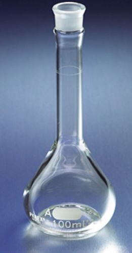 Pyrex (Registered) Class A, Wide Mouth Volumetric Flask, Heavy Duty, with PYREX Standard Taper Stopper, 10 mL, 6/CS, Corning, 5635-10