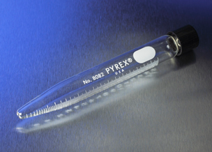 Centrifuge Tube, Pyrex, Conical, with Graduations & Screw Cap 15 mL 12/CS, Corning, 8082-15