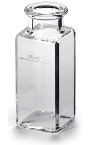 Sample Cell, Glass, 1 in. Square, 25 mL, Unmatched Pair, 2/PK, HACH, 1353702