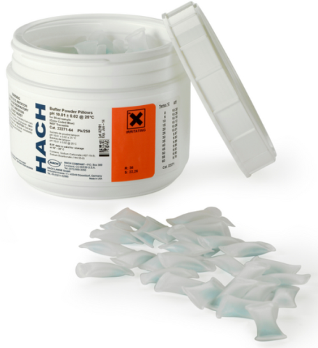 Buffer Powder Pillows, Color-coded Blue, pH 10.01 +/- 0.02, at 25 degrees C, 250/PK, HACH, 2227164