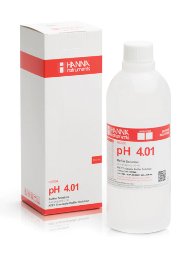 Buffer Solution, pH 4.01, 500 mL Bottle, Hanna Instruments, HI7004L