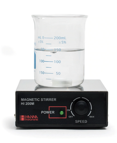 Mini-Stirrer, Magnetic, Stainless Steel Cover,  110/115 VAC, 4.8 x 4.8 x 1.8 in. Hanna Instruments, HI200M-1