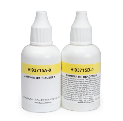 Ammonia Medium Range Reagent Set, 100 Tests (0.00 to 9.99 mg/L), Hanna Instruments, HI93715-01