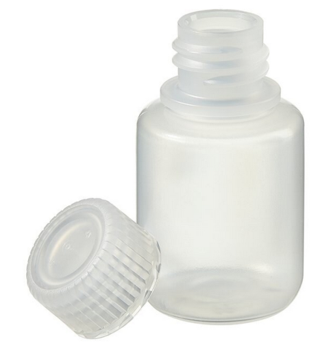 Nalgene Bottle, Packaging, Round, Narrow-Mouth, Polypropylene Copolymer (PPCO) with Polypropylene (PP) Cap, 30 mL, 1000/CS, Thermo Scientific, Bulk Packaged, 312087-0001
